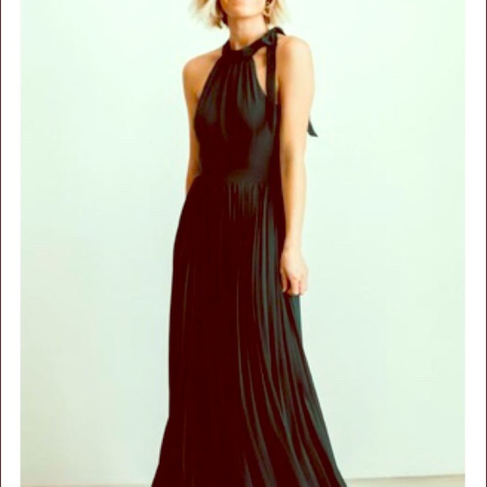 Floor length emerald green dress